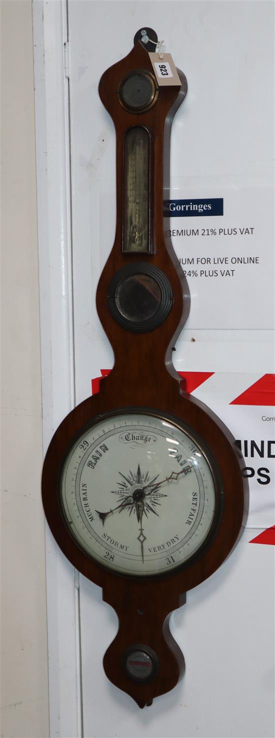 A Victorian mahogany wheel barometer H.102cm
